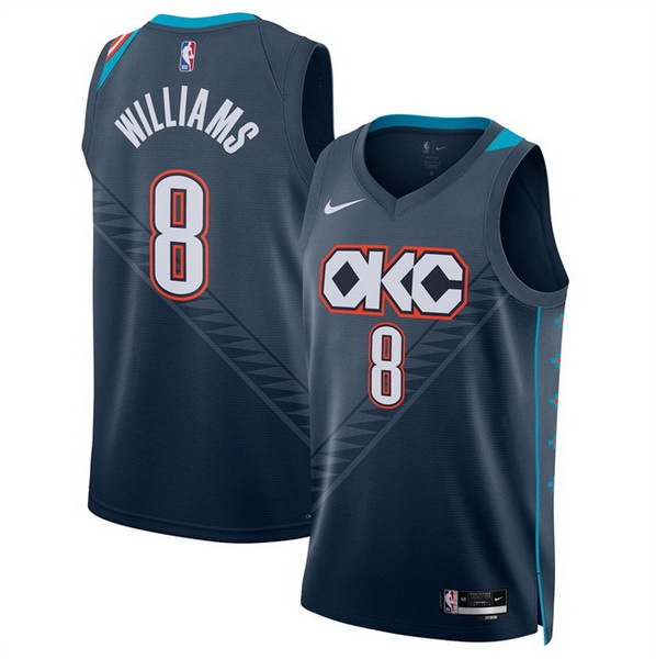 Men Oklahoma City Thunder #8 Jalen Williams Navy 2025 26 City Edition Stitched Basketball Jersey