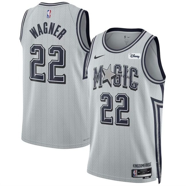 Men Orlando Magic #22 Franz Wagner Silver 2024 25 City Edition Stitched Basketball Jersey