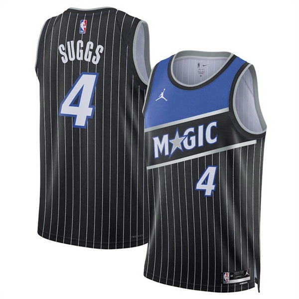 Men Orlando Magic #4 Jalen Suggs Black 2025 Statement Edition Stitched Basketball Jersey
