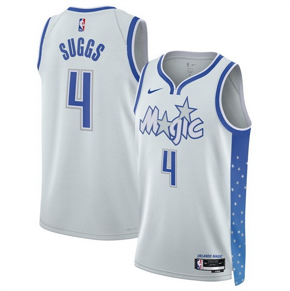 Men Orlando Magic #4 Jalen Suggs Silver 2025 26 City Edition Stitched Basketball Jersey