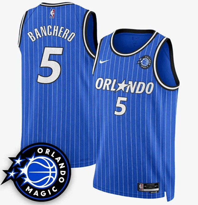Men Orlando Magic #5 Paolo Banchero Royal 2025 New Generation of Magic Stitched Basketball Jersey