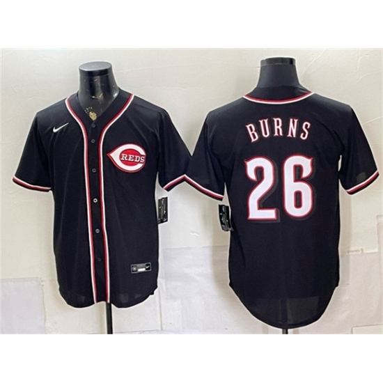 Men's Cincinnati Reds #26 Chase Burns 2026 Fashion Replica Black Out Stitched Baseball Jersey