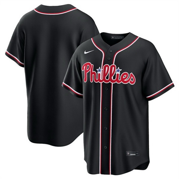 Men's Philadelphia Phillies Blank 2026 Fashion Replica Black Out Stitched Baseball Jersey