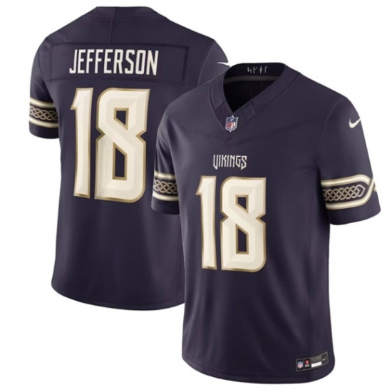 Men's Minnesota Vikings #18 Justin Jefferson Deep Purple 2026 F.U.S.E. Rivalries Collection Limited Football Stitched Jersey