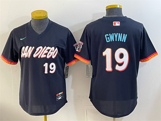 Women's San Diego Padres 19 Tony Gwynn Obsidian 2026 City Connect Stadium Stitched Baseball Jersey