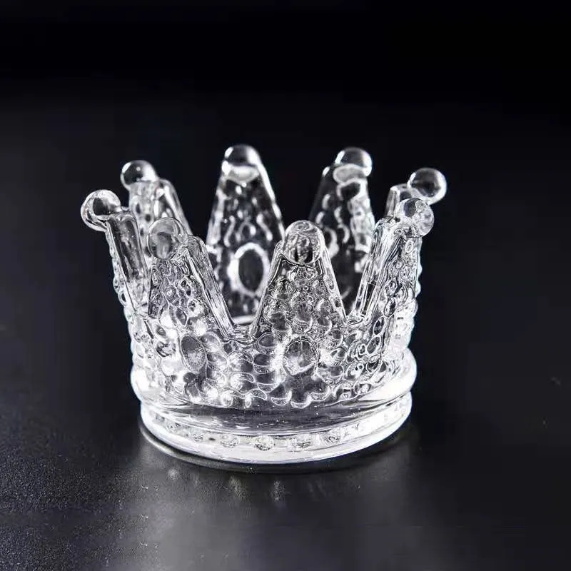 Gold crown Crystal Candle Holder