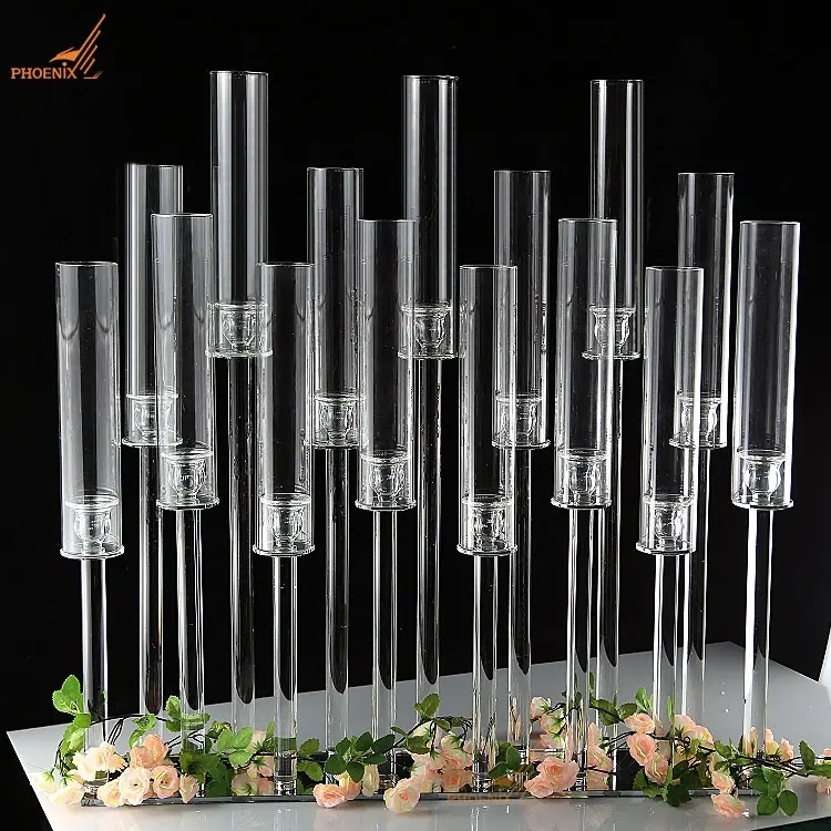 Candelabra Metal Crystal Candlesticks for Tealight Candles