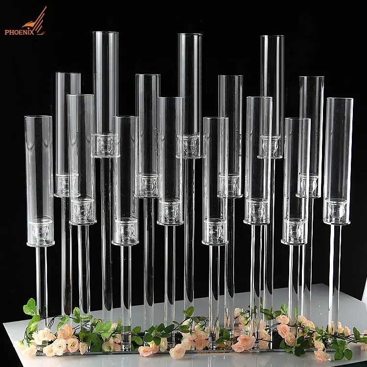 Candelabra Metal Crystal Candlesticks for Tealight Candles