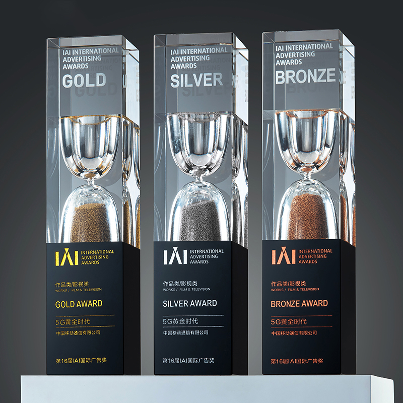 hourglass crystal awards glass trophies