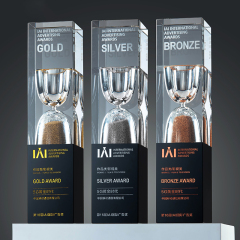 hourglass crystal awards glass trophies
