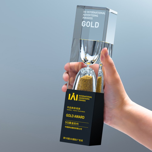 hourglass crystal awards glass trophies