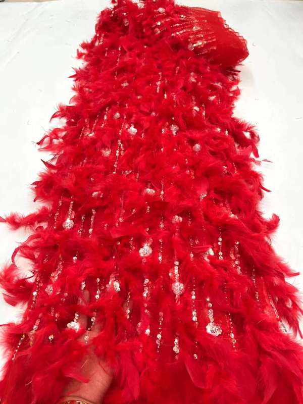 Hot-sale French textiles embroidery with sequin lace fabric suitable for sublimation