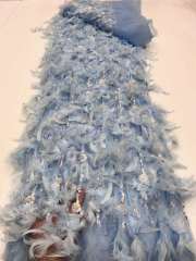 Hot-sale French textiles embroidery with sequin lace fabric suitable for sublimation