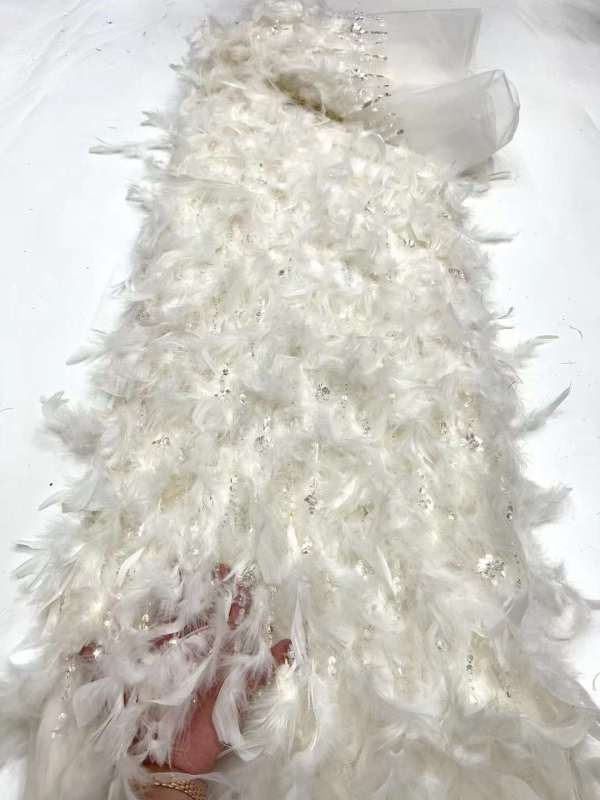 Hot-sale French textiles embroidery with sequin lace fabric suitable for sublimation