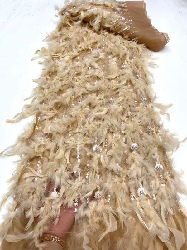 Hot-sale French textiles embroidery with sequin lace fabric suitable for sublimation