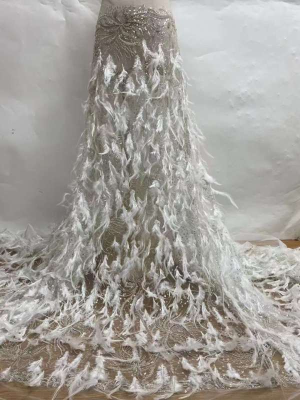 high quality lace best hot fashion French designed African embroidered lace evening gown and many colors mesh fabric