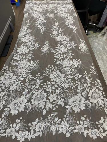 Wholesale heavy best style fashion beautiful sequin net multi color selection glitter wedding lace fabric