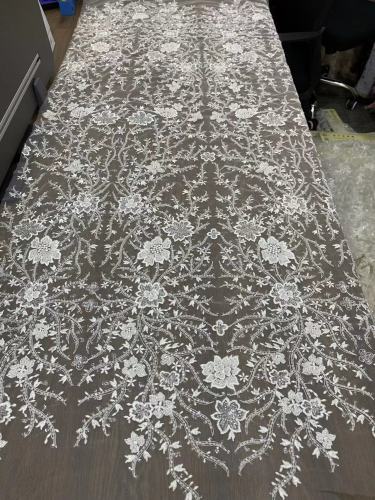 The gorgeous nigerian sequins tulle Polyester colorful embroidery tulle wedding gowns Dress lace Fabric