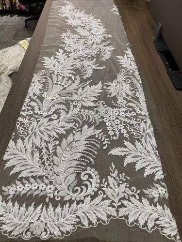 The gorgeous nigerian sequins tulle Polyester colorful embroidery tulle wedding gowns Dress lace Fabric