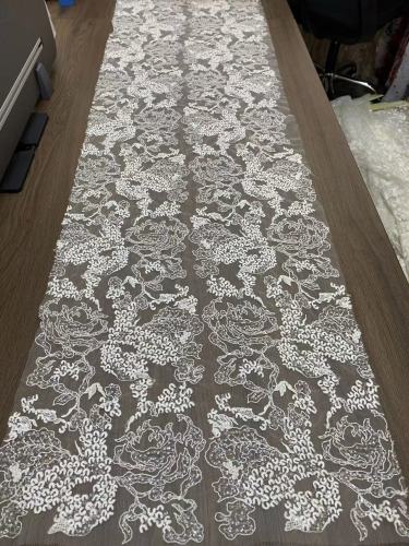 Elegant sequin lace beading stretch fabric bridal luxury for wedding