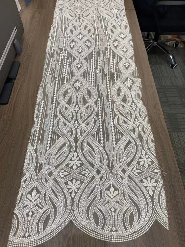 Newfashioned white French sequin floral embroidery lace wedding fabrics
