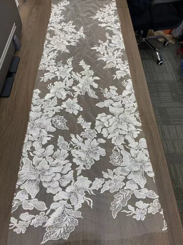 The gorgeous nigerian sequins tulle Polyester colorful embroidery tulle wedding gowns Dress lace Fabric