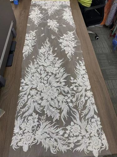 The gorgeous nigerian sequins tulle Polyester colorful embroidery tulle wedding gowns Dress lace Fabric