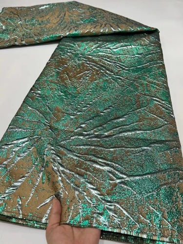 Nigerian brocade lace fabric jacquard for dress fashion 3D pattern jacquard lace fabric embroidery