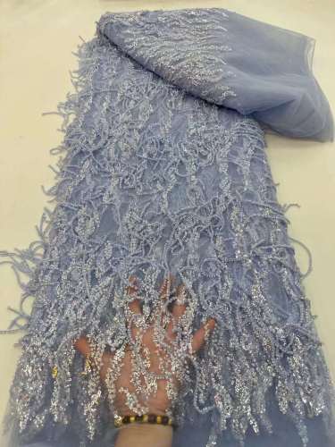 Hot-sale French textiles embroidery with sequin lace fabric suitable for sublimation