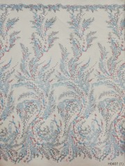 Wholesale Africa sequin textile fabric beaded lace for wedding dress