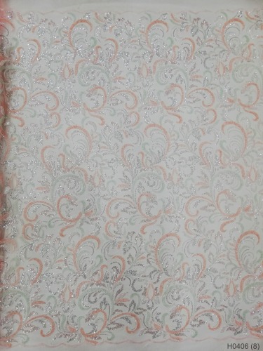 The gorgeous nigerian sequins tulle Polyester colorful embroidery tulle wedding gowns Dress lace Fabric