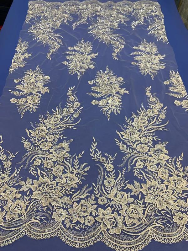 Wholesale heavy best style fashion beautiful sequin net multi color selection glitter wedding lace fabric
