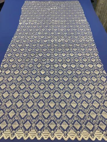 African White Wedding Sequence Dress Crustal Beads Sequins Luxury Embroidery Fabric Lace 100% Polyester Embroidered Elastic