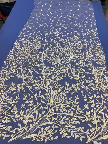 The gorgeous nigerian sequins tulle Polyester colorful embroidery tulle wedding gowns Dress lace Fabric