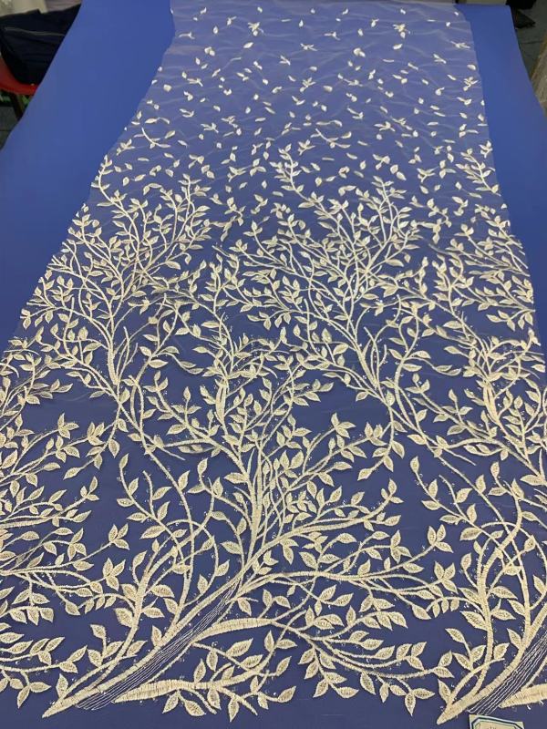 The gorgeous nigerian sequins tulle Polyester colorful embroidery tulle wedding gowns Dress lace Fabric