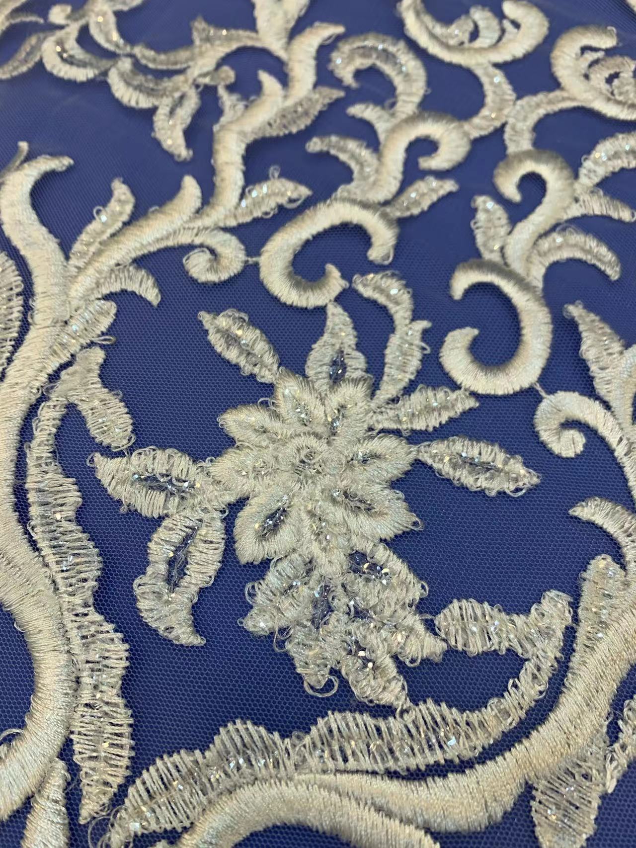 Wholesale heavy best style fashion beautiful sequin net multi color selection glitter wedding lace fabric