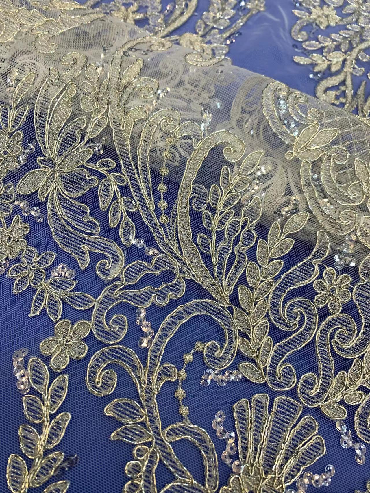Wholesale heavy best style fashion beautiful sequin net multi color selection glitter wedding lace fabric