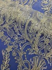 Wholesale heavy best style fashion beautiful sequin net multi color selection glitter wedding lace fabric