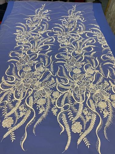 African White Wedding Sequence Dress Crustal Beads Sequins Luxury Embroidery Fabric Lace 100% Polyester Embroidered Elastic