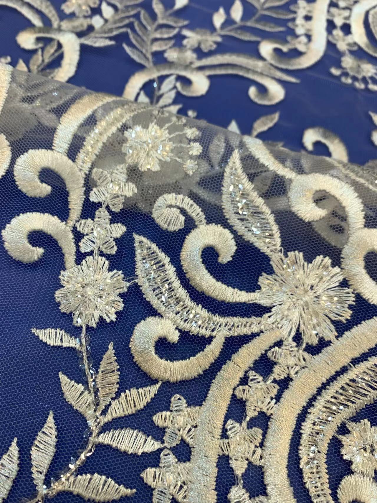 luxury glitter Sequins Best Selling new model African sequins evening dress fdesign abric
