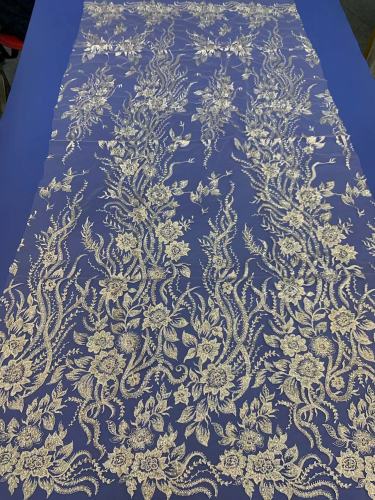 The gorgeous nigerian sequins tulle Polyester colorful embroidery tulle wedding gowns Dress lace Fabric