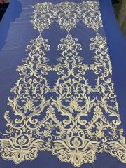 Wholesale heavy best style fashion beautiful sequin net multi color selection glitter wedding lace fabric