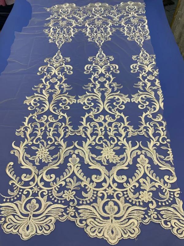 Wholesale heavy best style fashion beautiful sequin net multi color selection glitter wedding lace fabric