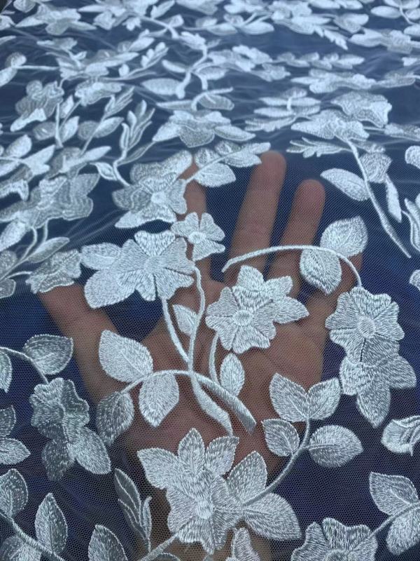 Elegant french white shining glitter lace wedding bridal dress net lace fabric