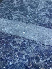French elegant glitter Sequins handmade sequined bead lace embroidered high-end wedding dress fabric