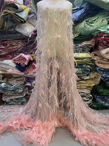 Hot-sale French textiles embroidery with sequin lace fabric suitable for sublimation