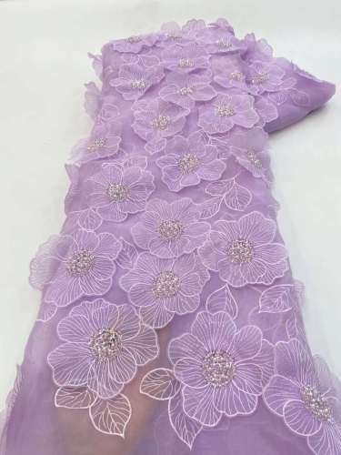 beads french lace 3d 3d handmade beads lace mesh flowers lace for french wedding dress fabric