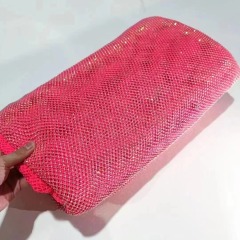 Wholesale sparkling crystal rhinestones mesh fabric wave pattern rhinestone fabric by the yard for dress