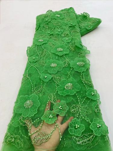 3d lace green pink yellow blue black purple embroidery flower african fabric