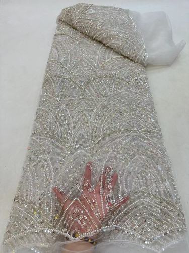 African Lace Fabric Beaded Fabric Nigerian Dress Lace Material Beads Embroidery Fabric
